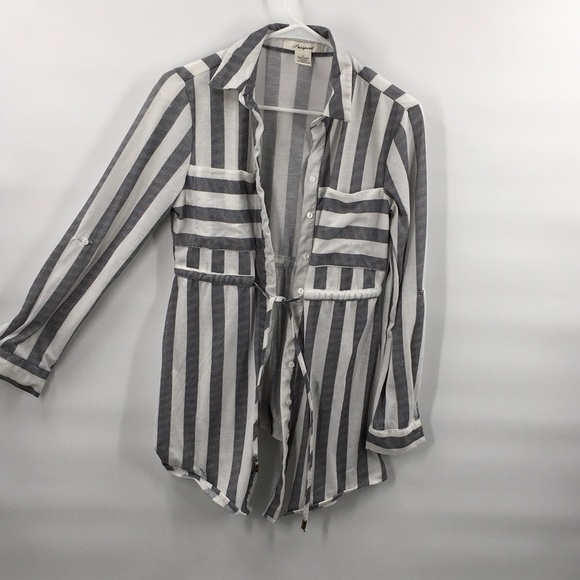 Passport Stripe Button Tie Casu Soft Tunic… - Picture 1 of 6